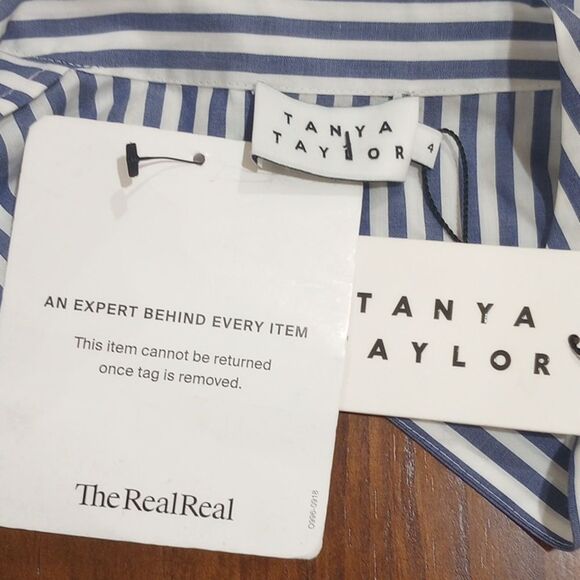 NEW! Tanya Taylor Striped Klara Embroidered Menswear Stripe Top ~ 4 ~ $350 - Picture 10 of 15